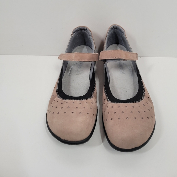 Naot Kirei Pink Tan Suede Leather Ortho Mary Jane Shoes Women Size 8-8.5 Eur 39 - Picture 2 of 6
